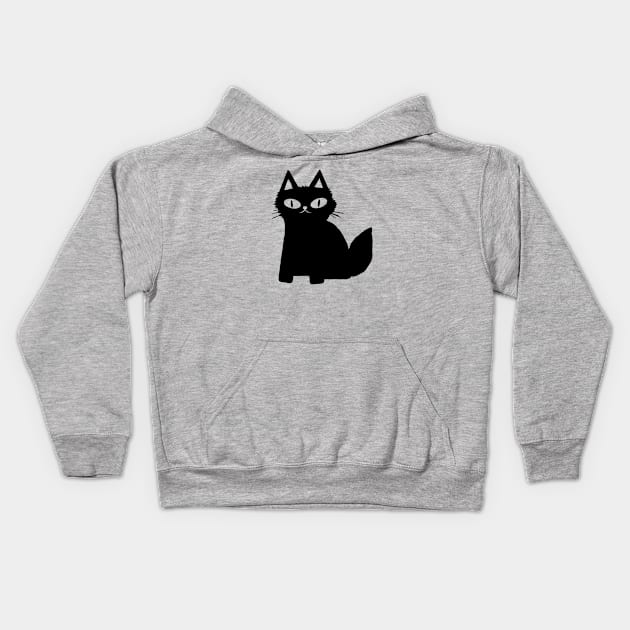 Black cat Kids Hoodie by Mr Youpla